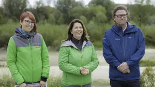 Projektmanagerin Elena Kmetova-Biro (Nationalpark Donau-Auen), Nationalpark-Direktorin Edith Klauser und viadonau-Geschäftsführer Hans-Peter Hasenbichler