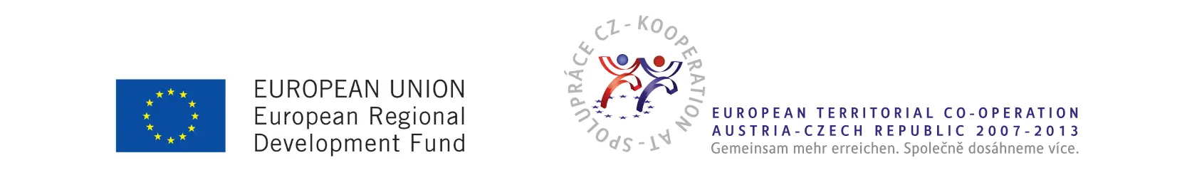 Logos of European Regional Development Fund, European territorial cooperation - Austria and Czech Republic