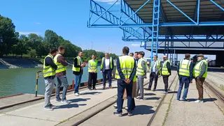 TTechnical visit at Port of Vienna, basin, rail tracks
