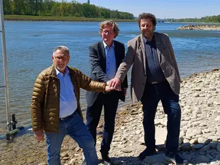 V.l.n.r.: Karl Gravogl (NÖ Landesfischereiverband), Hans-Peter Hasenbichler (viadonau), Gerhard Sandmayr (OÖ Landesfischereiverband), Foto: © viadonau