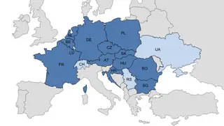 Europakarte mit markierten Partnerländern