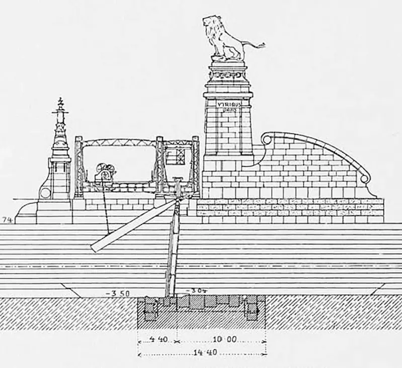Schematische Darstellung Nadelwehr