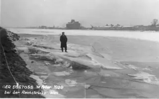 Eisstoß bei der Reichsbrücke, Februar 1929