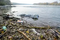 plastic waste at the danube river