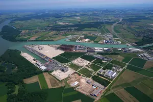 Aerial view port Ennshafen