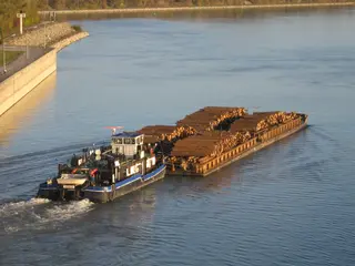 Ship with pellets on the danube