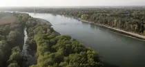 Luftaufnahme Donauverlauf nahe Hainburg