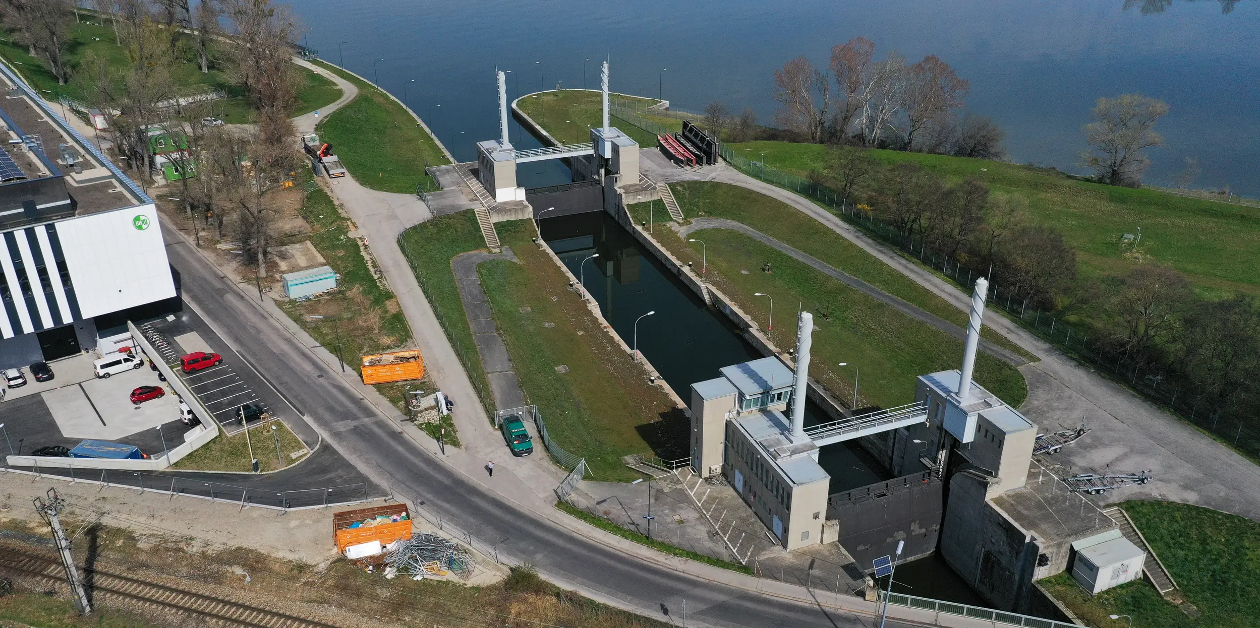 Luftaufnahme Schleuse Nussdorf