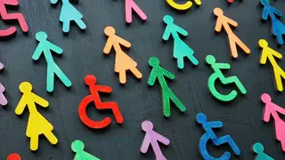 Imagebild mit Symbolen für Mann, Frau und Menschen im Rollstuhl