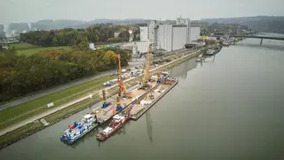 Luftbildaufnahme Liegestelle im Bau