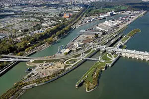 Aerial view port of Vienna